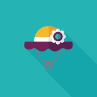 Women hat flat icon with long shadow N39