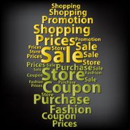 Text cloud Sale wordcloud Tag concept Vector illustration