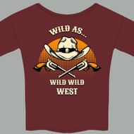 Wild West Theme Tee Shirt with Hat and Gun Graphic