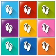 Pair of slippers icons