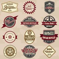 Set of bicycle retro vintage badges and labels Vector Illustrat