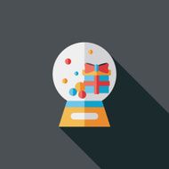 snow globe and gifts flat icon with long shadow eps10 N27