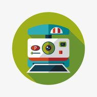 camera flat icon with long shadow N41