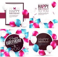 Set of colorful birthday cards N2