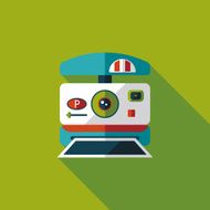 camera flat icon with long shadow N43