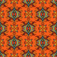 Orange Floral festive vector pattern