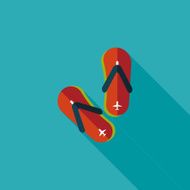 flip flop flat icon with long shadow N4
