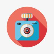 camera flat icon with long shadow N45