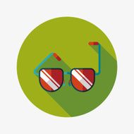 Sunglasses flat icon with long shadow N29