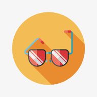 Sunglasses flat icon with long shadow N30