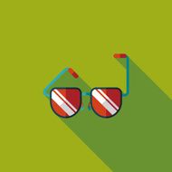 Sunglasses flat icon with long shadow N31