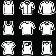 Set of t-shirts icon vector