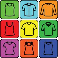 Set of t-shirts icon vector N7