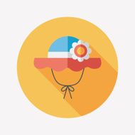 Women hat flat icon with long shadow N45