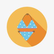 Swimming suit flat icon with long shadow N22