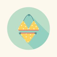 Swimming suit flat icon with long shadow N23