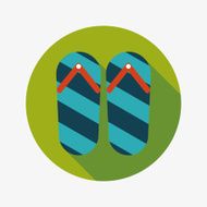 flip flop flat icon with long shadow N5