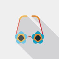 flower glasses flat icon with long shadow eps10 N5