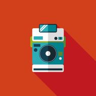 camera flat icon with long shadow eps10 N13