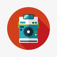 camera flat icon with long shadow eps10 N15