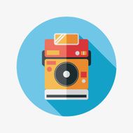 camera flat icon with long shadow eps10 N16