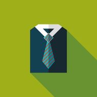 business shirt and tie flat icon with long shadow eps10 N18
