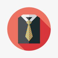 business shirt and tie flat icon with long shadow eps10 N19