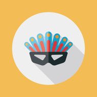 party mask flat icon with long shadow eps10 N37