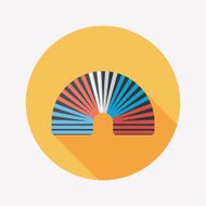 Rainbow spiral flat icon with long shadow eps10 N6