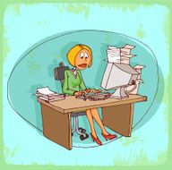 Cartoon office secretary illustration