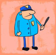 Cartoon police illustration
