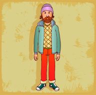 Cartoon hipster illustration N10