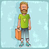 Cartoon hipster illustration N11
