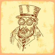 Cartoon steam punk illustration