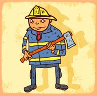 Cartoon fireman illustration N2