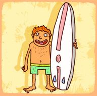 Cartoon surf illustration N2