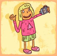 Cartoon selfie illustration N4