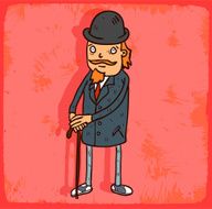Cartoon hipster illustration N15