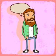 Cartoon hipster illustration N16