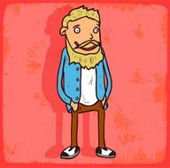 Cartoon hipster illustration N17