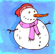 Cartoon snow man illustration N2