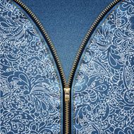 Denim background with open zipper