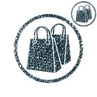 Shopping bag vector simple single color icon isolated on white