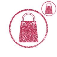 Shopping bag vector simple single color icon isolated on white N2