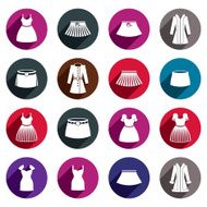 Woman clothes vector icon set N2