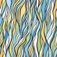 Seamless pattern with doodle waves ornament N22