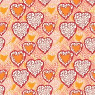 Seamless pattern with doodle hearts N6