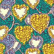 Seamless pattern with doodle hearts N8