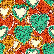 Seamless pattern with doodle hearts N9