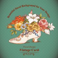 Vintage Background with Flowers and Shoes N4